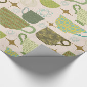 Modernes Teakup-Muster aus dem Mittelalter Geschenkpapier (Ecke)