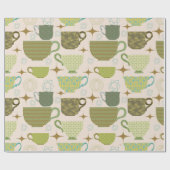 Modernes Teakup-Muster aus dem Mittelalter Geschenkpapier (Flach)