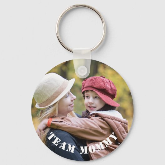 Modernes Team Mommy Custom Foto Schlüsselanhänger (Vorderseite)