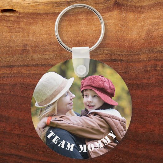 Modernes Team Mommy Custom Foto Schlüsselanhänger (Vorderseite)