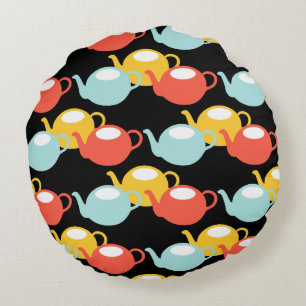 Modernes Teapostatuster Rundes Kissen