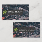 Modernes Tech-Symbol | Computerteile Visitenkarte (Vorne/Hinten)