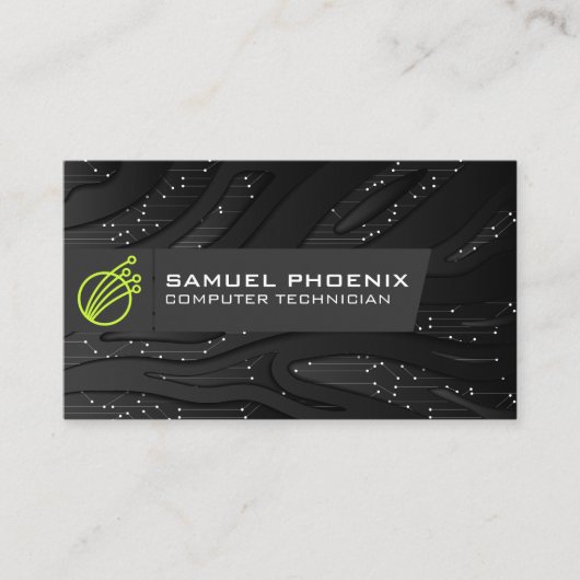Modernes Tech-Symbol | Technologie Visitenkarte (Vorderseite)