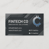 Modernes, technisch Inspiriertes Metallic Design Visitenkarte (Vorderseite)