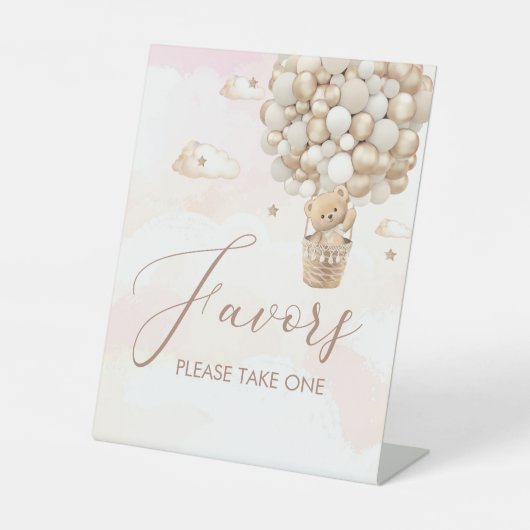 Modernes Teddy-Baby Wasserfarben-BabyshoPedestal-Z Sockelschild (Vorderseite)