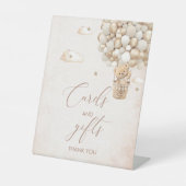 Modernes Teddy-Baby Wasserfarben-BabyshoPedestal-Z Sockelschild (Vorderseite)