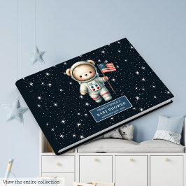 Modernes Teddy Bear Astronauten Baby Showroom Gästebuch