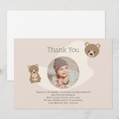 Modernes Teddy Bear Baby Foto Vielen Dank Dankeskarte (Vorne/Hinten)