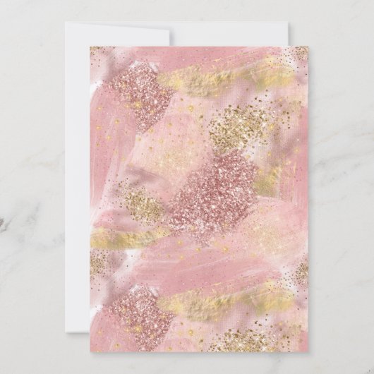 Modernes Tee Glam Wellness-Center Party Imitate Ro Einladung (Rückseite)