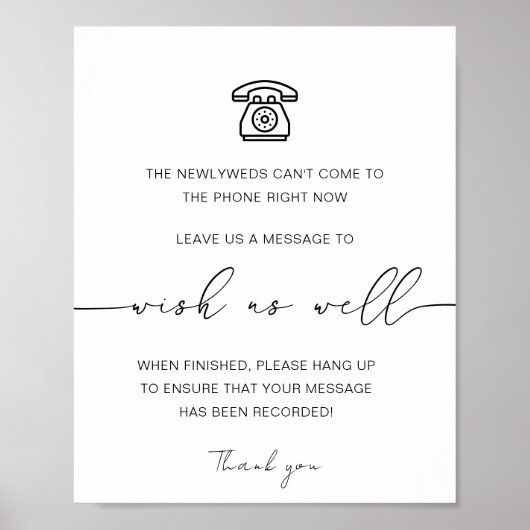 Modernes Telefonbuch | Audio Guestbook Sign Poster (Vorne)