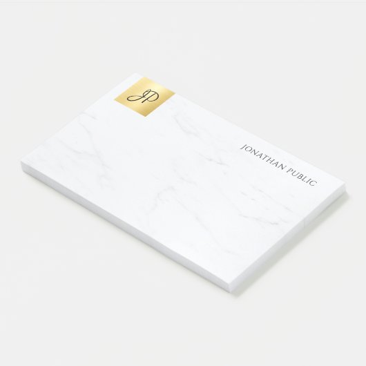 Modernes Template aus Gold und Marmor elegant Mini Post-it Klebezettel (angewinkelt)