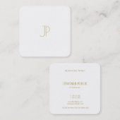 Modernes Template Chic Gold Monogram Trendy Luxe Quadratische Visitenkarte (Vorne/Hinten)