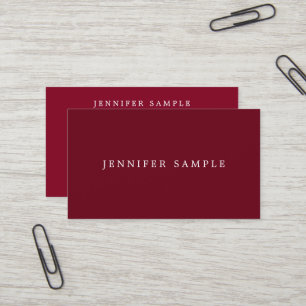 Modernes Template des Kunden Stilvoll Rich Maroon Visitenkarte