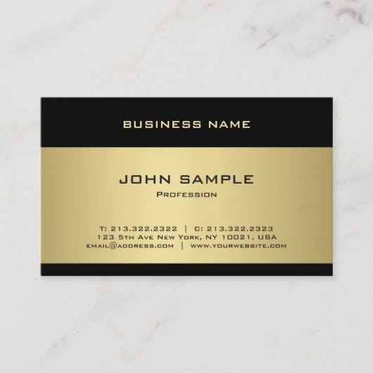 Modernes Template Elegantes Gold Beruflich Moderne Visitenkarte (Vorderseite)