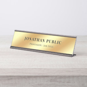 Modernes Template Glam Gold Beruflich Schreibtischnamensplakette