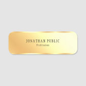 Modernes Template Glamour Gold Look Rectangle Namensschild (Vorderseite)