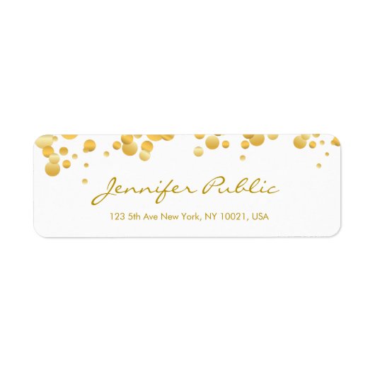 Modernes Template Gold Confetti Handschrift Elegan (Vorne)