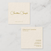 Modernes Template Gold Look Typografie Beruflich Quadratische Visitenkarte (Vorne/Hinten)