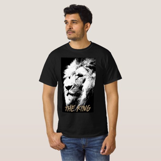 Modernes Template Mens Black T Shirts Lion Face (Vorne ganz)