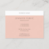 Modernes Template Rosa Weiß schlicht Elegant Visitenkarte (Rückseite)