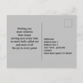 Modernes Tennis Geburtstagskarte Postkarte (Rückseite)