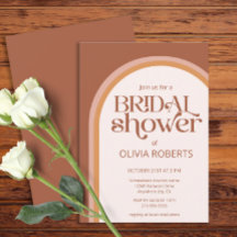 Modernes Terracotta Arch Typografy Brautparty