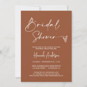 Modernes Terracotta Boho Brautparty QR Code Foto Einladung (Vorderseite)