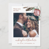Modernes Terracotta Boho Foto Hochzeit Save The Date (Vorderseite)