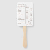 Modernes Terracotta Boho Hochzeitsprogramm Set der Fächer (Rückseite)