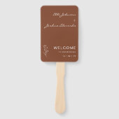 Modernes Terracotta Boho Hochzeitsprogramm Set der Fächer (Vorderseite)