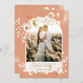 Modernes Terracotta Coral Floral FOTO DANKE