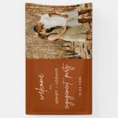 Modernes Terracotta Engagement Party Foto Banner (Vertikal)
