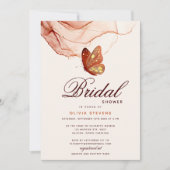 Modernes Terracotta Gold Butterfly Brautparty Einladung (Vorderseite)