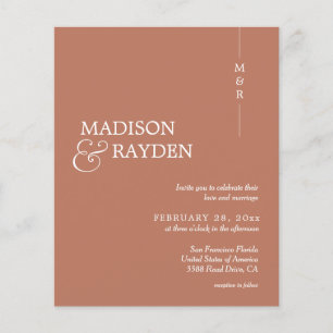 Modernes Terracotta Monogram Foto Wedding