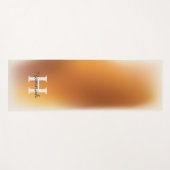 Modernes Terracotta Ombre Gradient Mongram Script Yogamatte (Vorderseite (Horizontal))