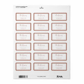 Modernes Terracotta-Rahmen-Rücksendeadresse Adressaufkleber (Vorne)