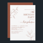 Modernes Terracotta Script Botanical 60. Geburtsta Einladung<br><div class="desc">Nicht Ihre typische 60. Geburtstagsfeier! Mit dieser modernen Terracotta Burnt Orange Drehbuch botanische Einladung zum 60. Geburtstag machen Sie sich einen Eindruck bei Ihren Gästen. Die atemberaubende Linienkunst ist zugleich delikat und komplex, die perfekte Kombination aus stilvollem und elegantem Ambiente, die Ihren besonderen Tag von der Erholung abhebt. Und wenn...</div>
