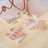 Modernes Terracotta Script Foto Abschluss Puzzle (Seite)