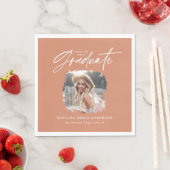 Modernes Terracotta-Script-Foto mit elegantem Absc Serviette (Beispiel)