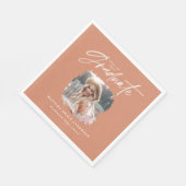 Modernes Terracotta-Script-Foto mit elegantem Absc Serviette (Ecke)
