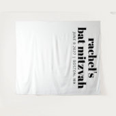 Modernes Terracotta Weißes Bat Mitzvah Foto Hinter Wandteppich (Vorderseite (Horizontal))