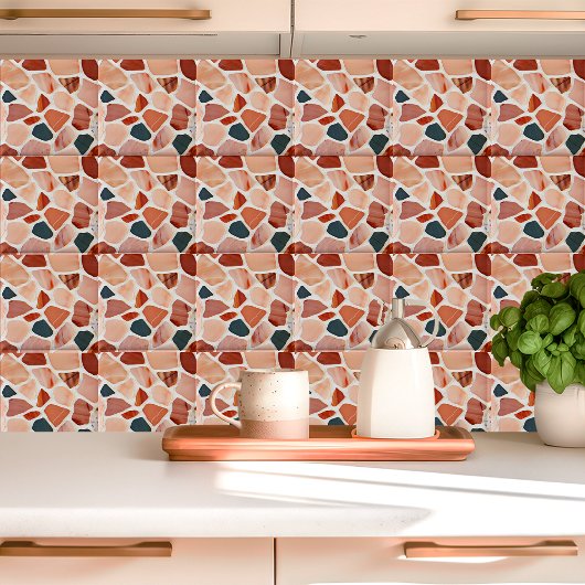 Modernes Terrazzo-Design mit erdigen Farben Fliese