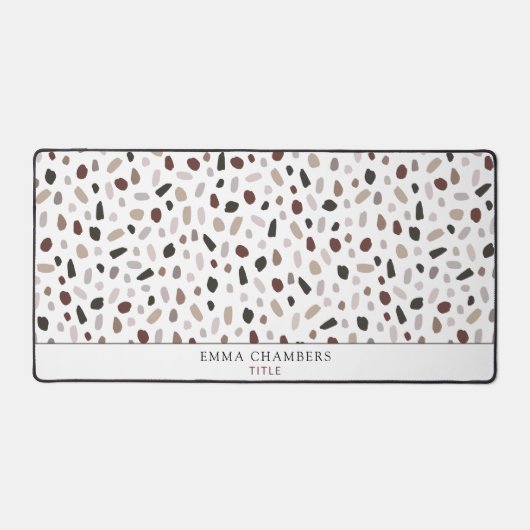 Modernes Terrazzo Fliesenmuster Personalisiert Schreibtischunterlage (Vorderseite)