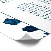 Modernes Terrazzo Mosaik Blue Wedding Chart Poster (Ecke)