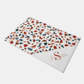 Modernes Terrazzo Mosaikmuster Fußmatte (Schrägansicht)