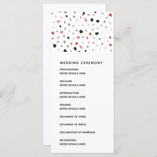 Modernes Terrazzo-Muster für Hochzeitsfeier Programm (Vorne/Hinten)