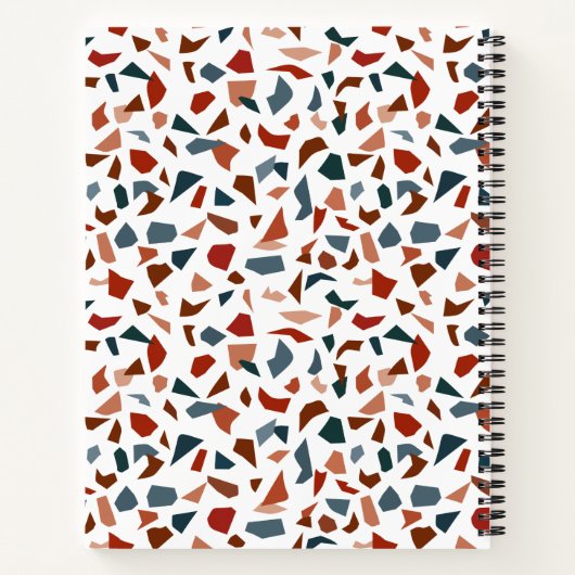 Modernes Terrazzo Muster Monogram Notizblock (Rückseite)