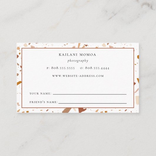 Modernes Terrazzo-Muster Visitenkarte (Rückseite)