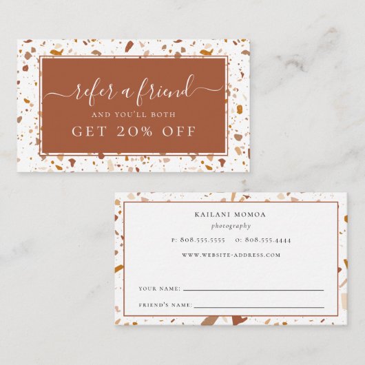 Modernes Terrazzo-Muster Visitenkarte (Vorne/Hinten)