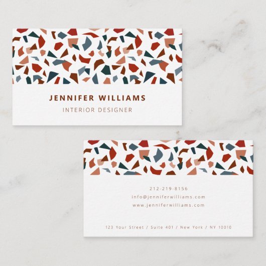 Modernes Terrazzo-Muster Visitenkarte (Vorne/Hinten)